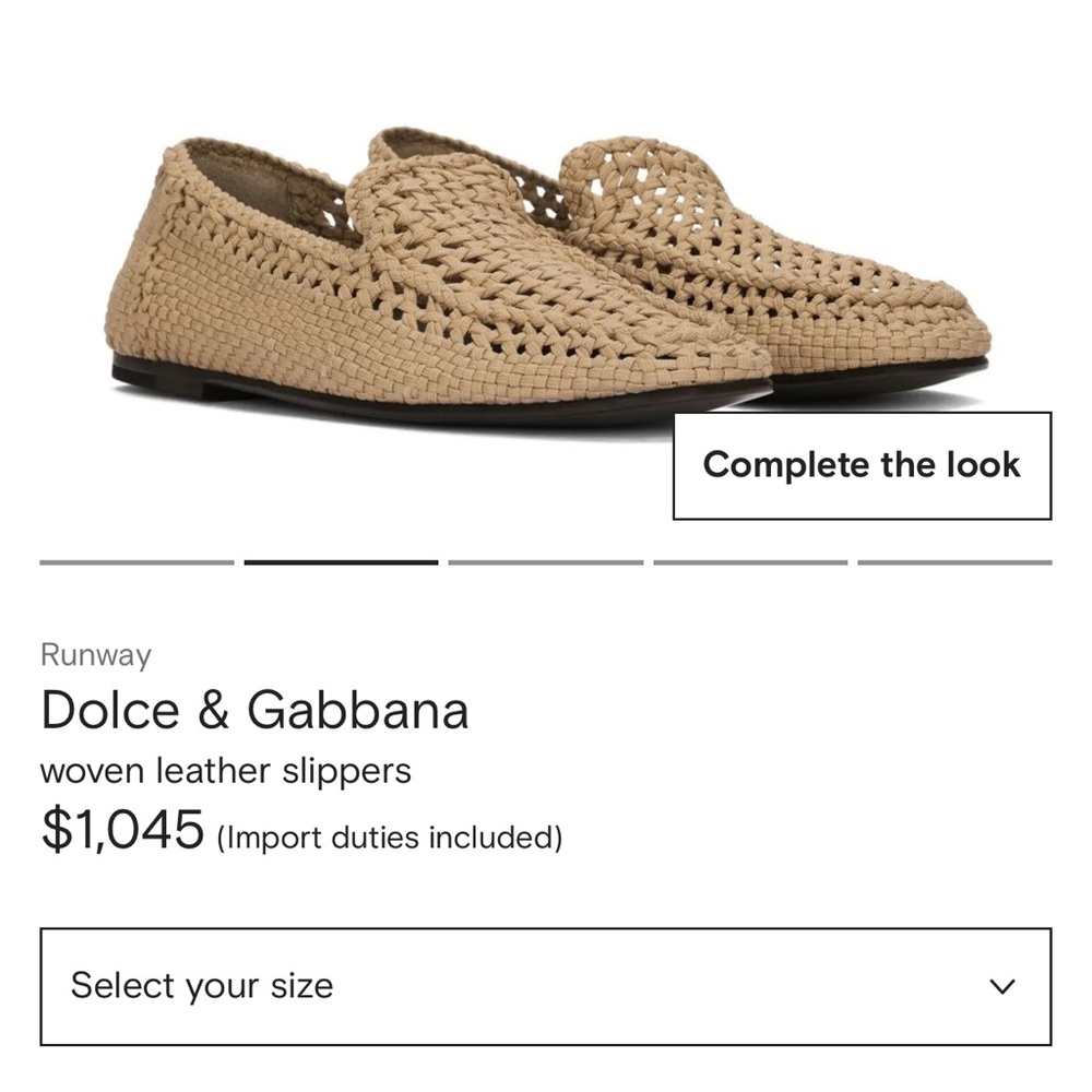 RUNWAY- Dolce & Gabbana Tan Woven Leather Loafers